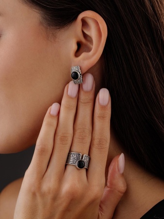 Купить кольцо из серебра с агатом в интернет-магазине KRASNOE