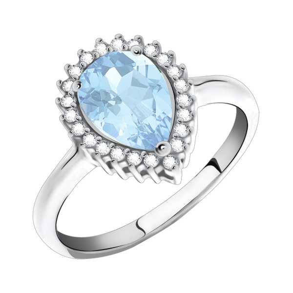 Купить кольцо из серебра с кварцем и фианитами в интернет-магазине KRASNOE