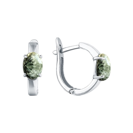 Серьги из серебра 2340921878 от KRASNOE, металл Серебро, вставка Серафинит