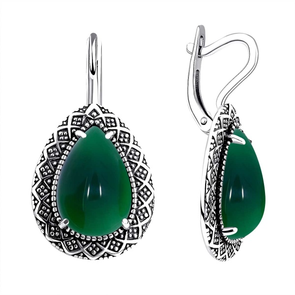 Серьги из серебра с агатами в ювелирном интернет-магазине