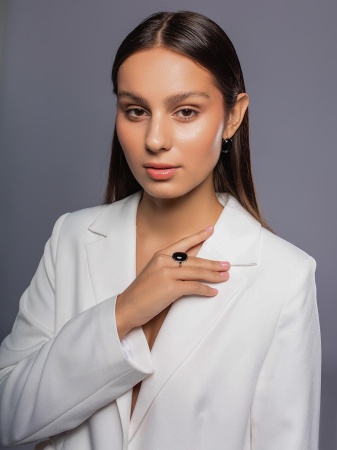 Серьги из серебра с агатами