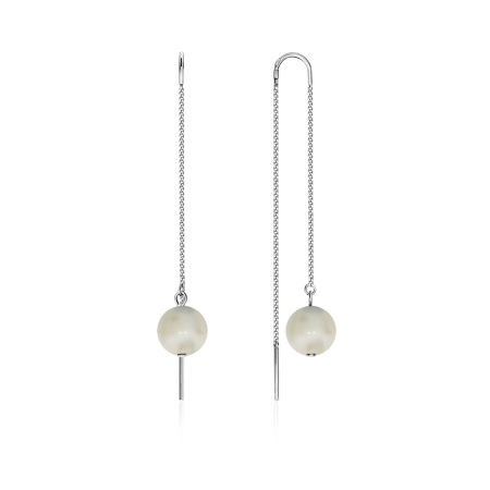 Серьги из серебра с жемчугом 2340240710-6 от KRASNOE, металл Серебро, вставка Жемчуг Имитация