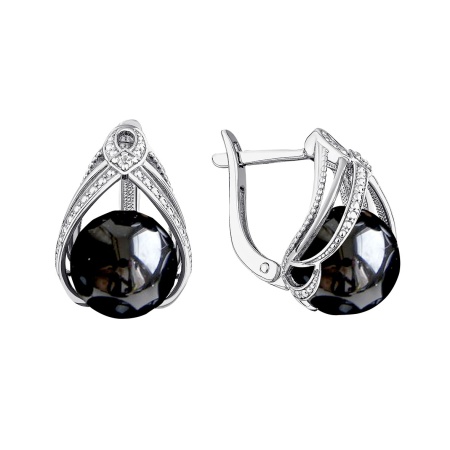 Серьги из серебра с агатами и фианитами 2340391996-20 от KRASNOE, металл Серебро, вставка 