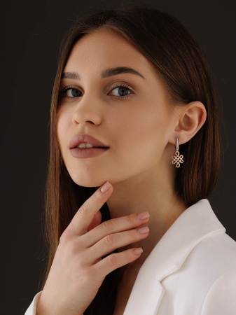 Серьги из серебра без вставок 2350401643 от KRASNOE, металл Серебро, вставка Без вставок