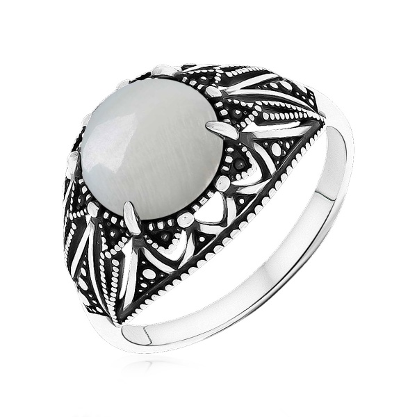 Кольцо из серебра с перламутром со скидкой