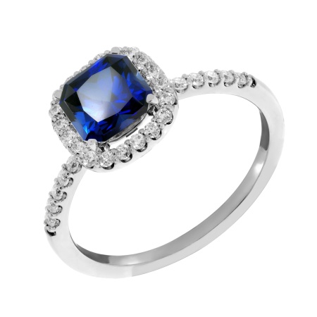 Купить кольцо из золота с сапфиром и муассанитами timeless classic в интернет-магазине KRASNOE