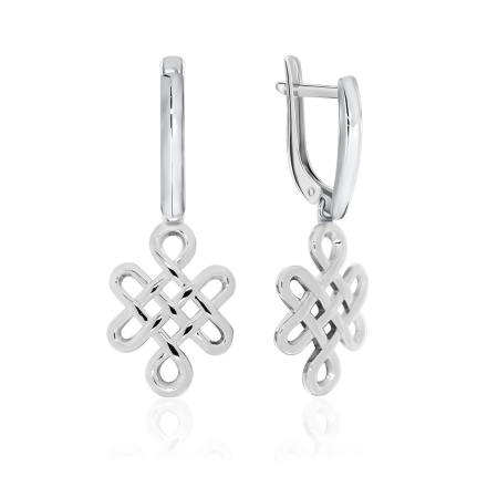 Серьги из серебра без вставок 2340401643 от KRASNOE, металл Серебро, вставка Без вставок