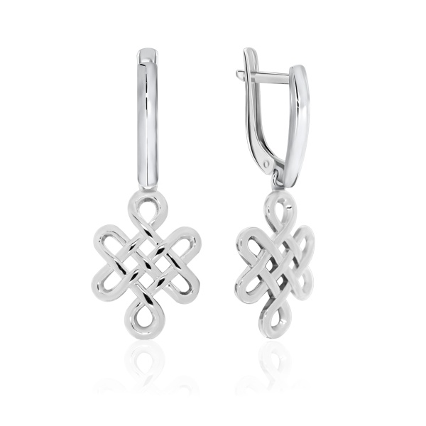 Серьги из серебра без вставок 2340401643 от KRASNOE, металл Серебро, вставка Без вставок