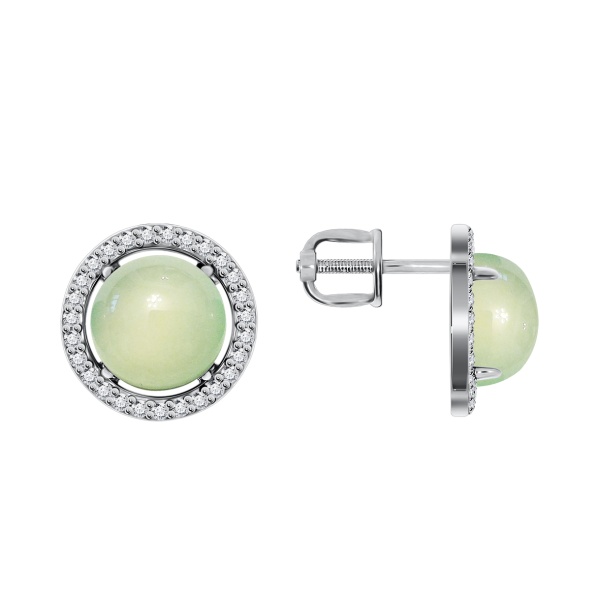 Пусеты из серебра с халцедонами и фианитами 2340602055-69 от KRASNOE, металл Серебро, вставка Халцедон