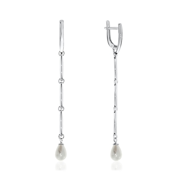 Серьги из серебра с жемчугом со скидкой