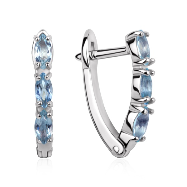 Серьги из серебра с топазом в ювелирном интернет-магазине