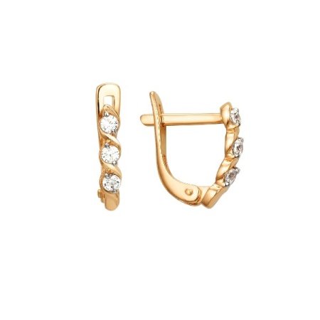 Серьги из золота с фианитом 000552-1120 от KRASNOE, металл Золото, вставка 