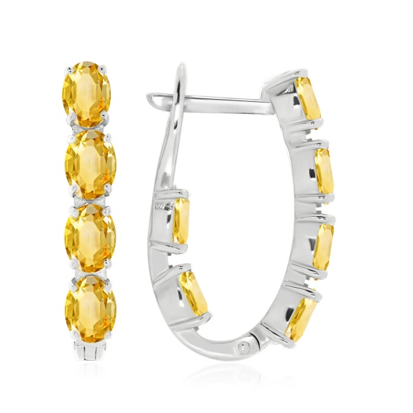 Серьги из серебра с цитринами