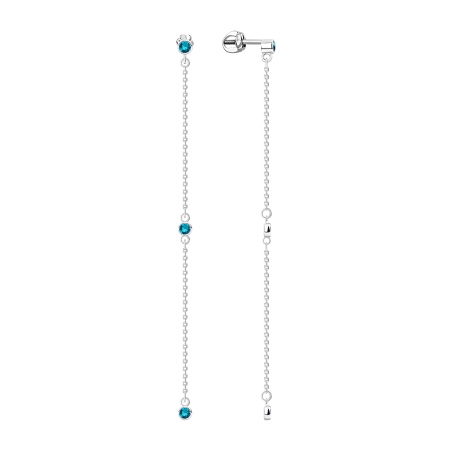 Пусеты из серебра с фианитом 2340884914л-76 от KRASNOE, металл Серебро, вставка Ситалл