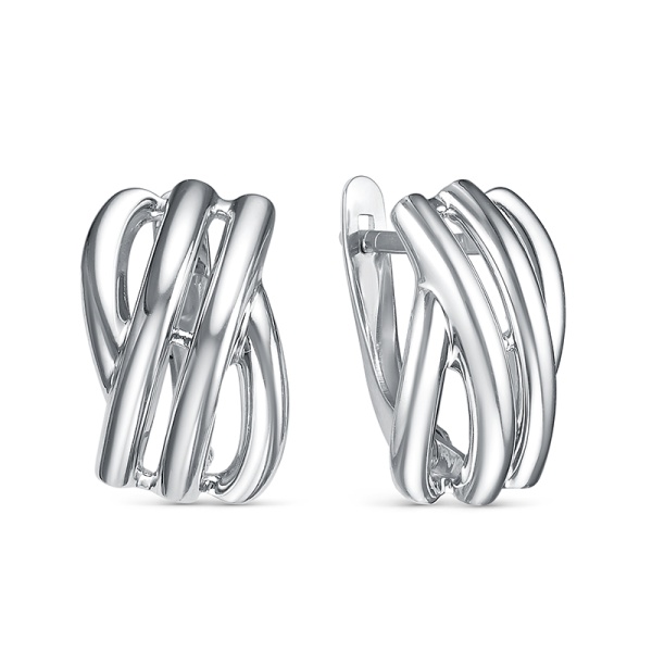 Серьги из серебра без вставок с2205663 от KRASNOE, металл Серебро, вставка Без вставок