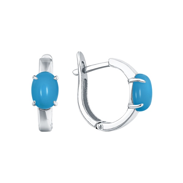 Серьги из серебра с бирюзой в ювелирном интернет-магазине Серьги из серебра с бирюзой в ювелирном интернет-магазине