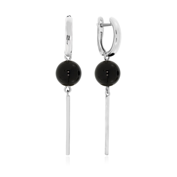 Серьги из серебра с агатами