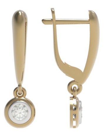 Серьги из золота с фианитом 017352-3101 от KRASNOE, металл Золото, вставка Фианит Серьги из золота с фианитом 017352-3101 от KRASNOE, металл Золото, вставка Фианит