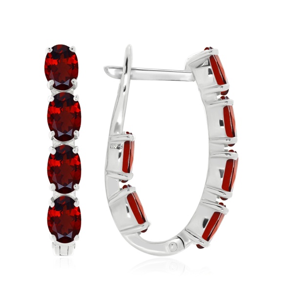 Серьги из серебра с гранатами