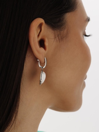 Серьги из серебра с кахолонгом