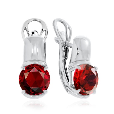 Серьги из серебра с гранатами 2340151117 от KRASNOE, металл Серебро, вставка Гранат Серьги из серебра с гранатами 2340151117 от KRASNOE, металл Серебро, вставка Гранат