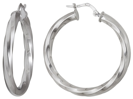 Серьги из серебра без вставок 3407017079 от KRASNOE, металл Серебро, вставка Без вставок