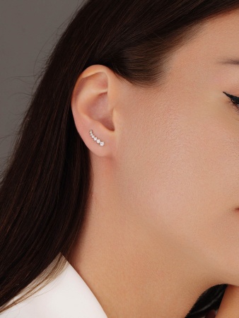 Серьги из серебра с фианитами 2340202051 от KRASNOE, металл Серебро, вставка Фианит