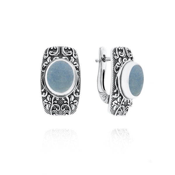 Серьги из серебра с виоланом 2310В01370 от KRASNOE, металл Серебро, вставка Виолан