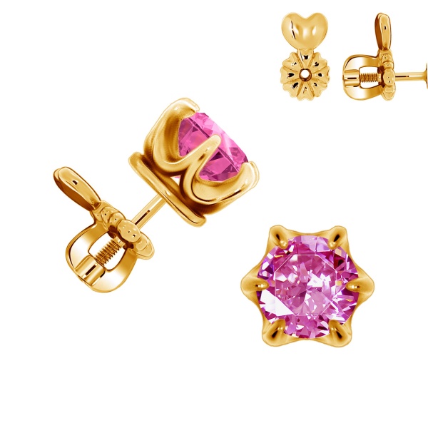 Пусеты из серебра с топазами со скидкой