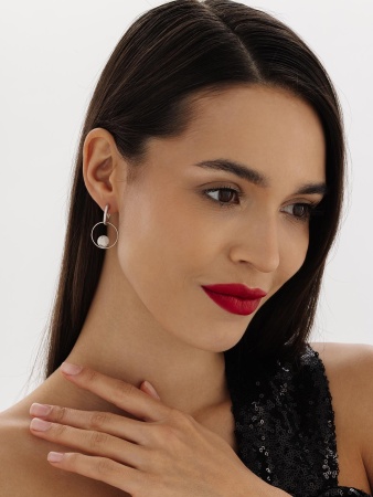 Серьги из серебра с кахолонгом