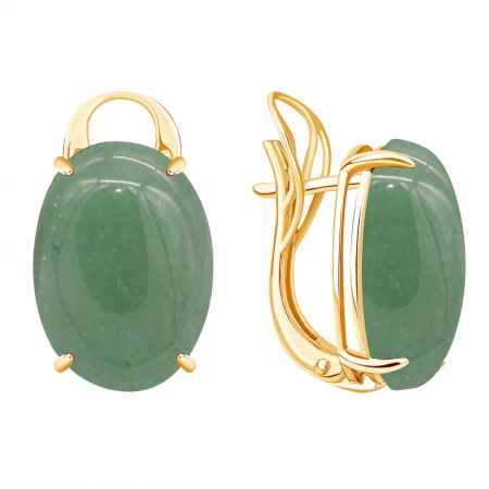 Серьги из серебра с нефритами