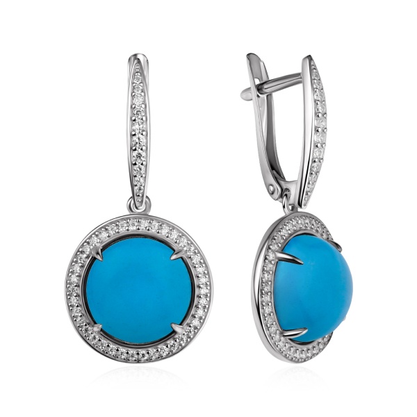 Серьги из серебра с бирюзой