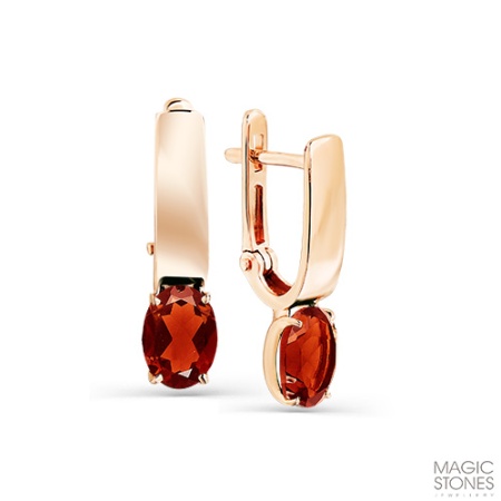 Серьги из золота с гранатом 02-3-117-0300-010 от KRASNOE, металл Золото, вставка Гранат