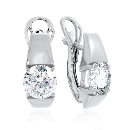 Серьги из серебра с фианитами