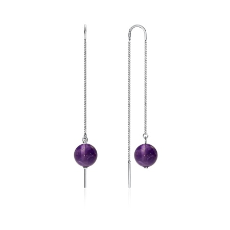 Серьги из серебра с аметист