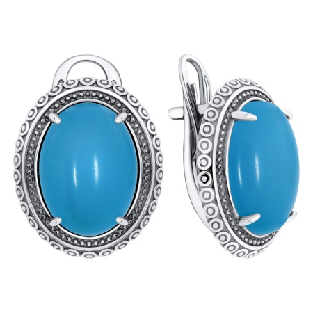 Серьги из серебра с бирюзой 2310Б25773 от KRASNOE, металл Серебро, вставка Бирюза i