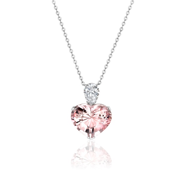 Колье из золота с бриллиантом и морганитом love facets