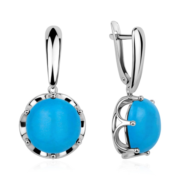 Серьги из серебра с бирюзой в ювелирном интернет-магазине Серьги из серебра с бирюзой в ювелирном интернет-магазине