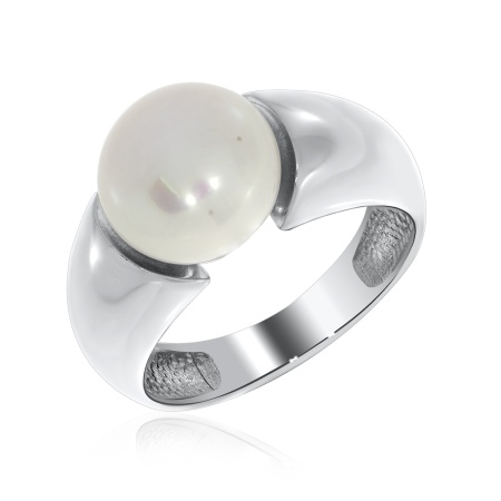 Кольцо из серебра с жемчугом со скидкой