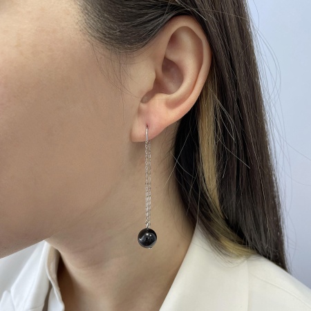 Серьги из серебра с агатами