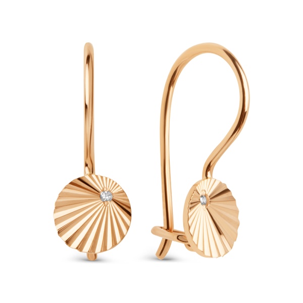 Серьги из золота с фианитом 013622-1110 от KRASNOE, металл Золото, вставка Фианит