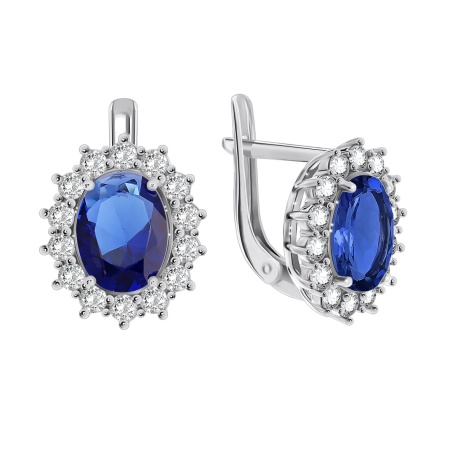 Серьги из серебра со шпинелью 2340210189л-80 от KRASNOE, металл Серебро, вставка Ситалл