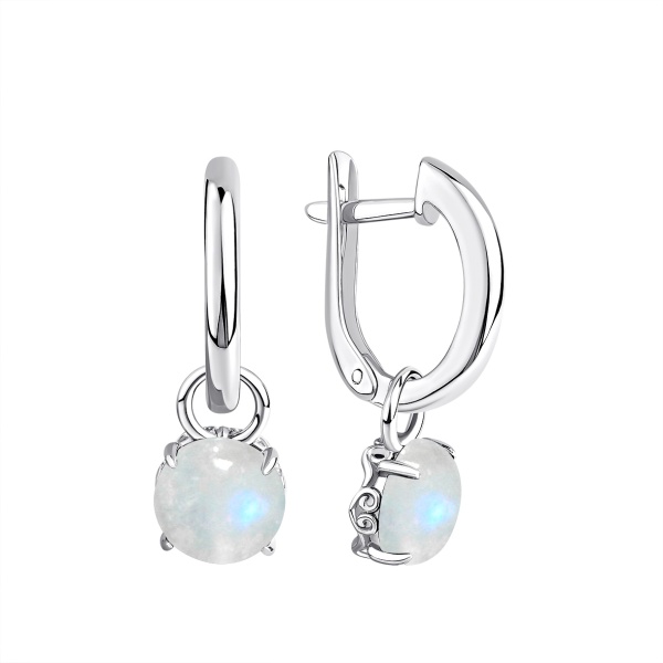 Серьги из серебра с лунным каменем 2340931791 от KRASNOE, металл Серебро, вставка Лунный камень