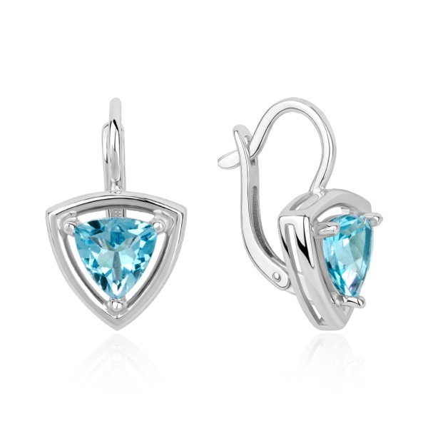Серьги из серебра с топазами