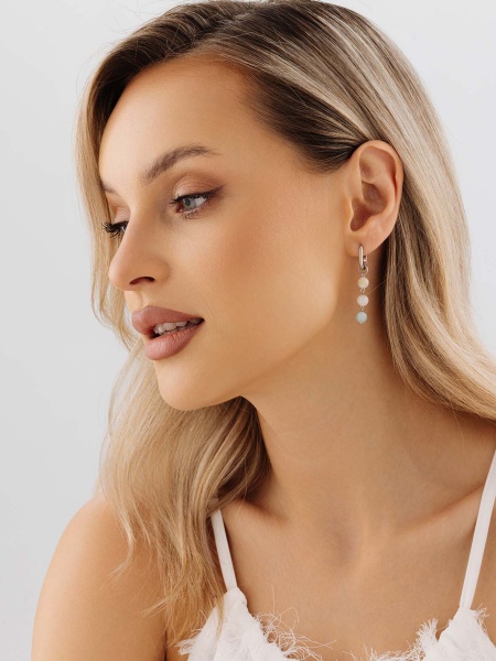 Серьги из серебра с агатом в ювелирном интернет-магазине