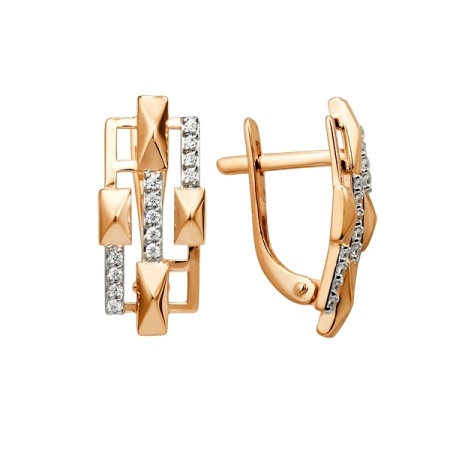 Серьги из золота с фианитом 004452-3101 от KRASNOE, металл Золото, вставка Фианит