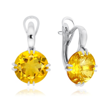 Серьги из серебра с фианитами