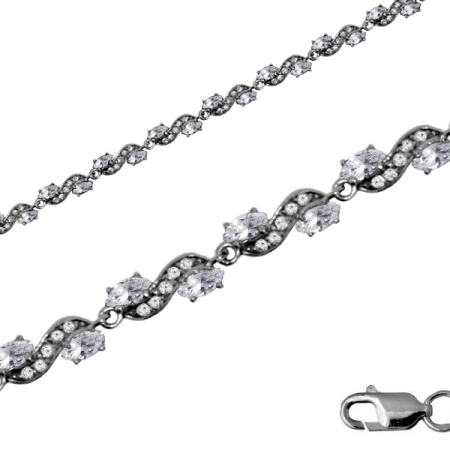 Купить браслет из серебра с фианитами