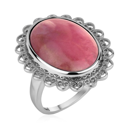 Купить кольцо из серебра с родонитом в интернет-магазине KRASNOE