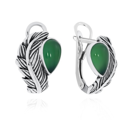 Серьги из серебра с агатами